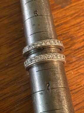 Sterling Silver Crystal Pavé Stackable Band 
Sz 6